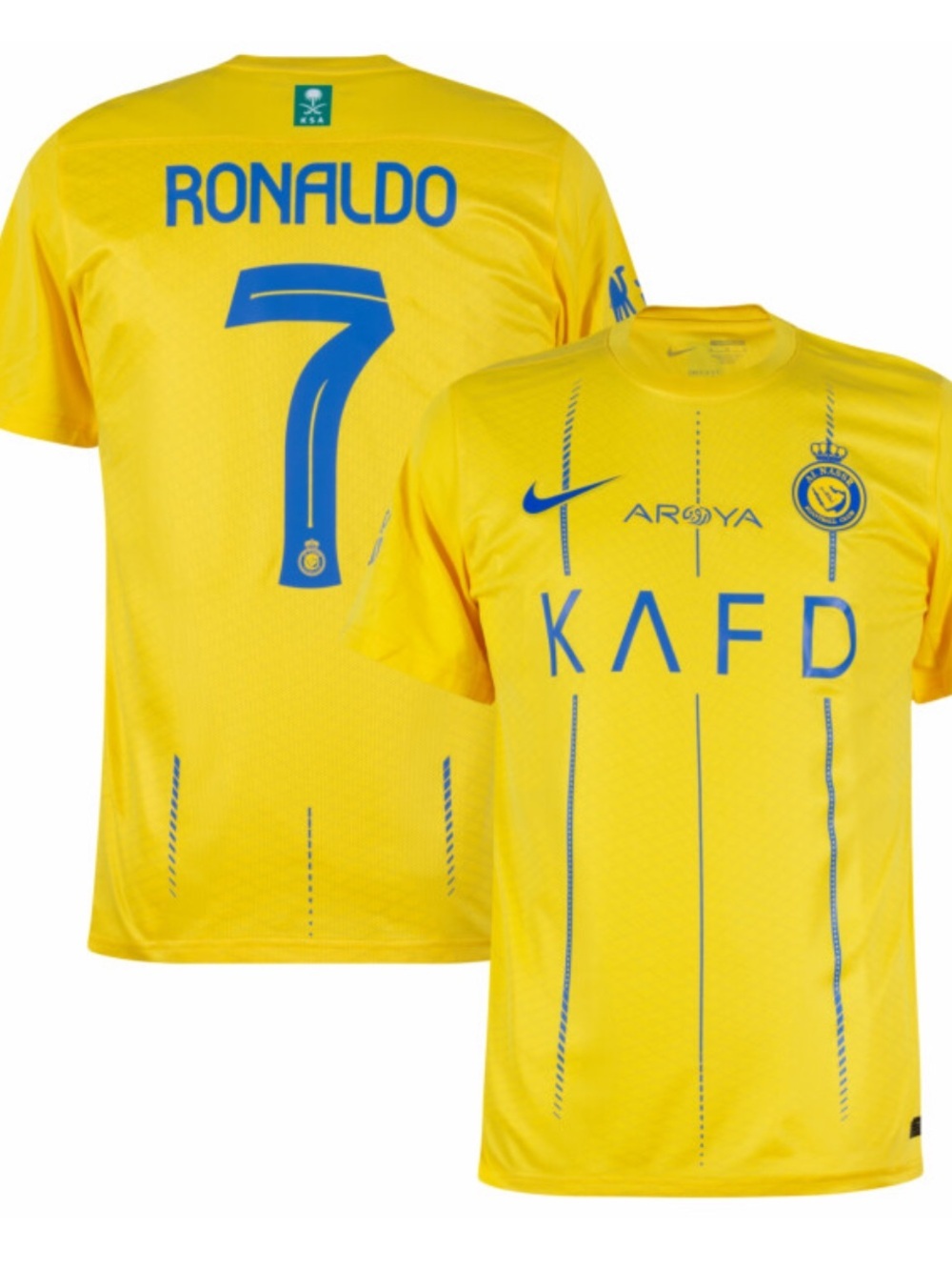 Nike Al Nassr Home Ronaldo 7 Jersey 2023-2024 Yellow Size M NWT IN PKG